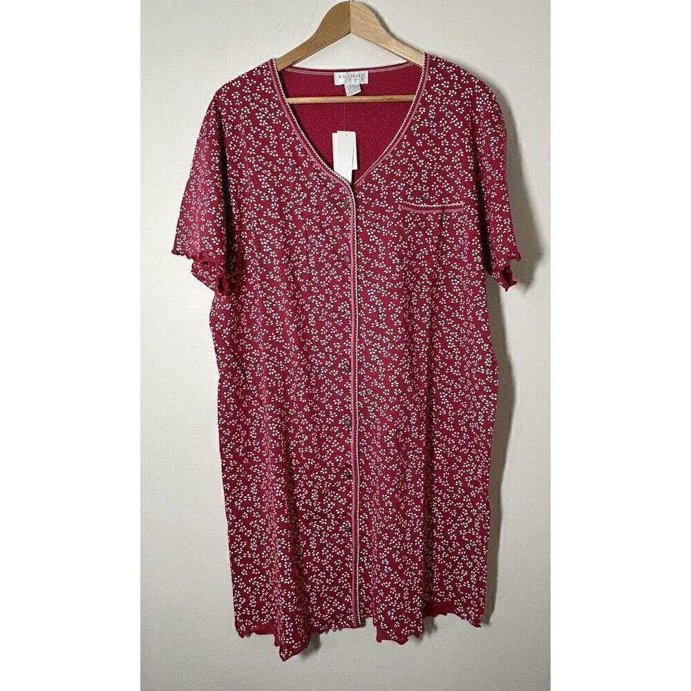 B.G. Street 100% Cotton Short Sleeve Floral Nightgown Womens M/L NWT
